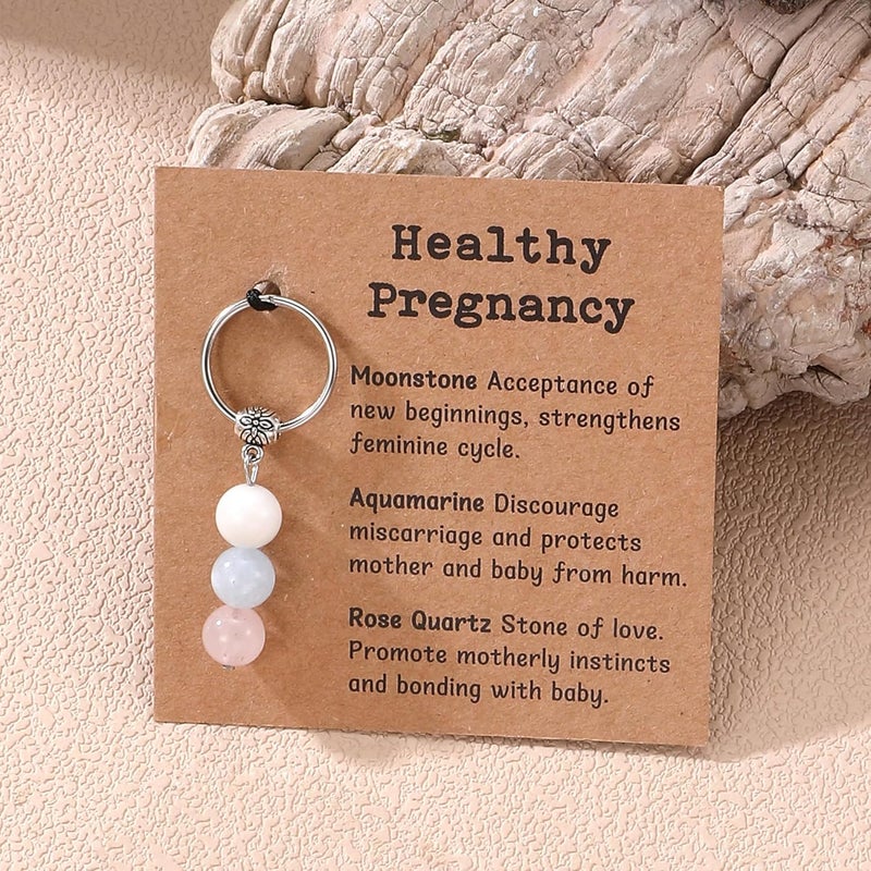 Drogomen Store Healing Crystal Keychain Gift for New Beginnings Calming Anxiety Luck Protection Natural Gemstone Keychain for Women - Image 5